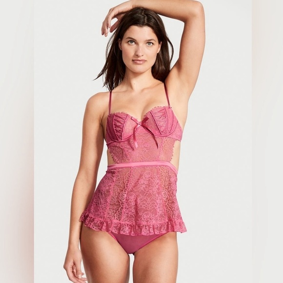 Victoria's Secret Other - Victoria’s Secret Dream Angels Wicked Lace open back La Fleur babydoll medium